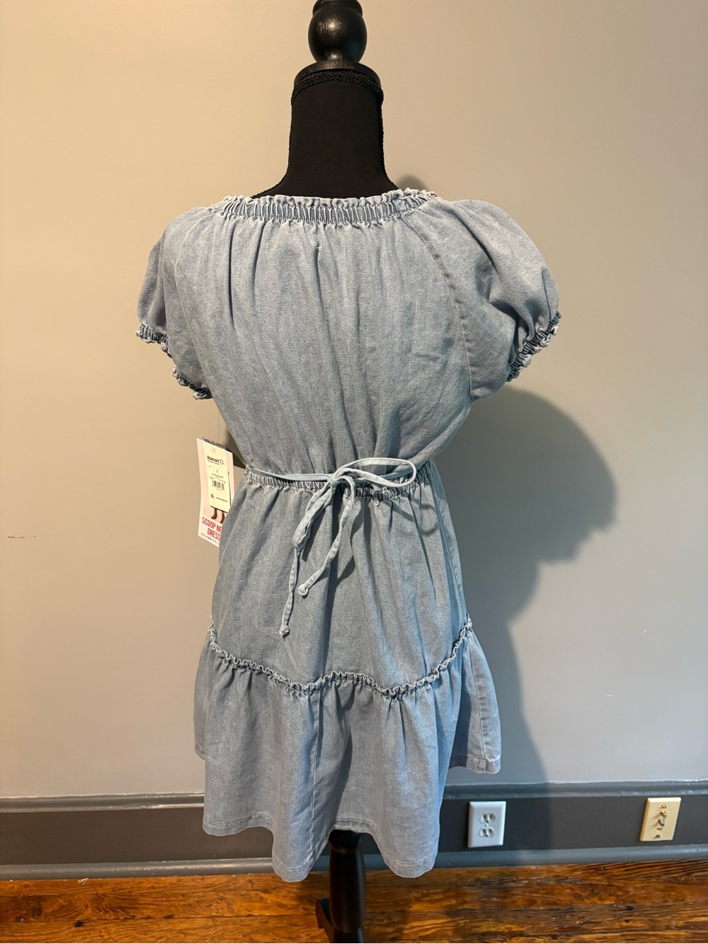 Celebrity Pink Light Blue Denim Mini Dress - Picture 3 of 8